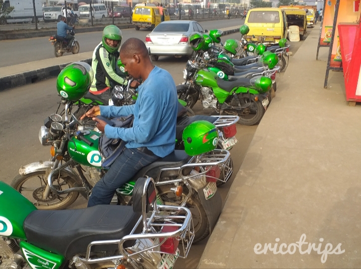 Oride motorcyclists expecting passengers in December 2019